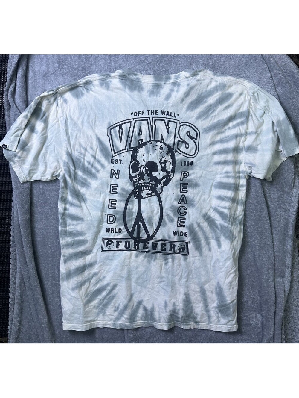 Vans Off The Wall Skull Peace T Shirt XL Tie Dye Skateboard Grunge Streetwear